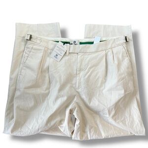 NEW Banana Republic BR ATHLETICS Mens Beige White Pleated Pants 40